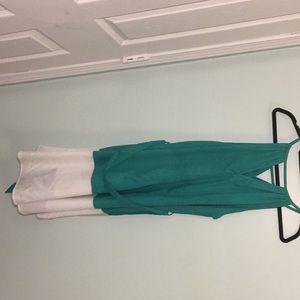 Green and white summer dress